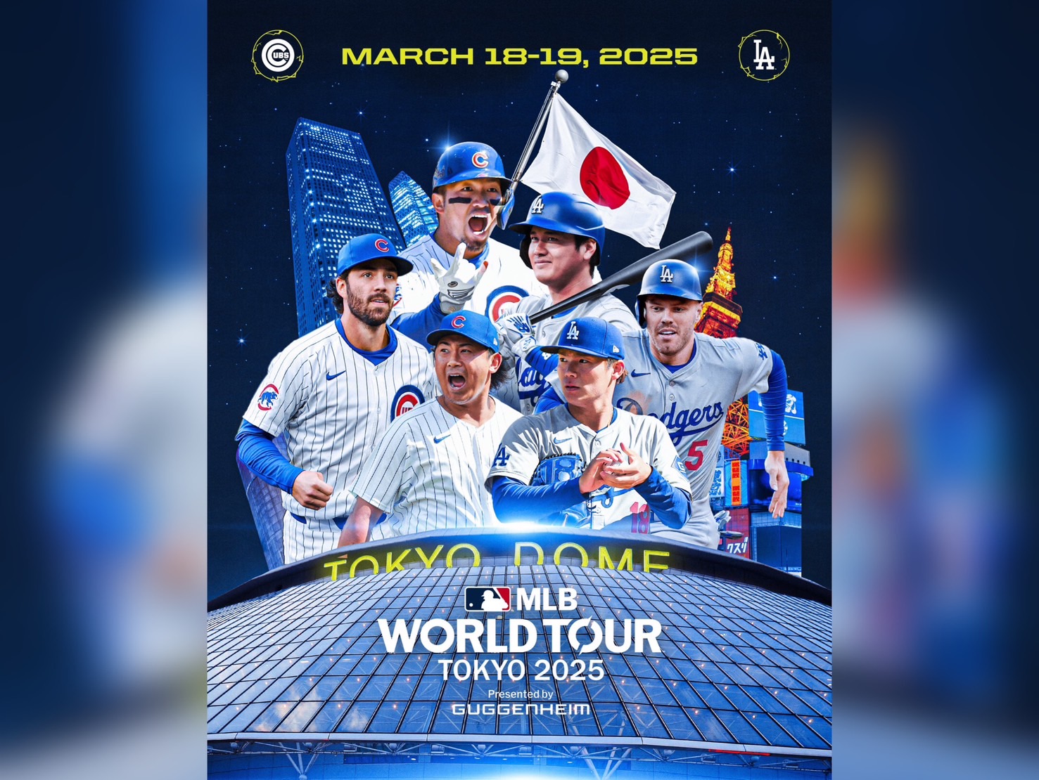 大聯盟2025年海外開幕戰將於東京巨蛋登場。（翻攝X@MLB）