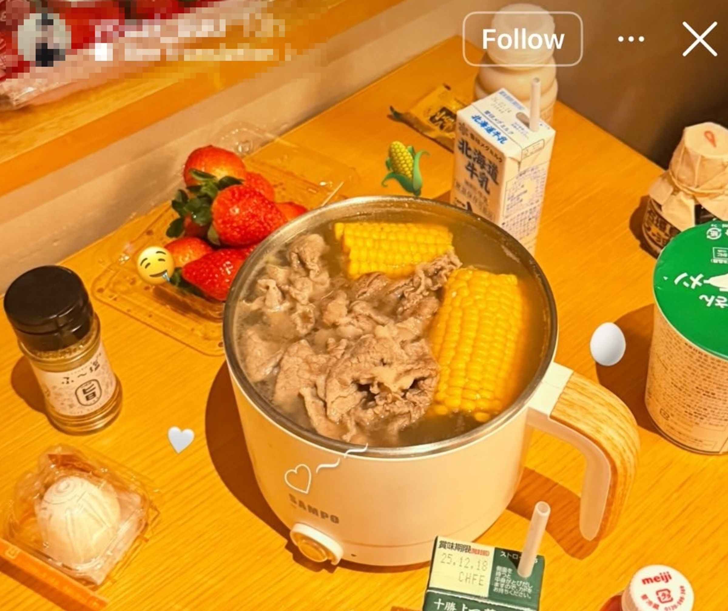 有逾10萬人追蹤的網美發文炫耀在日本飯店煮火鍋，引發眾人撻伐。（翻攝自Threads/IG）