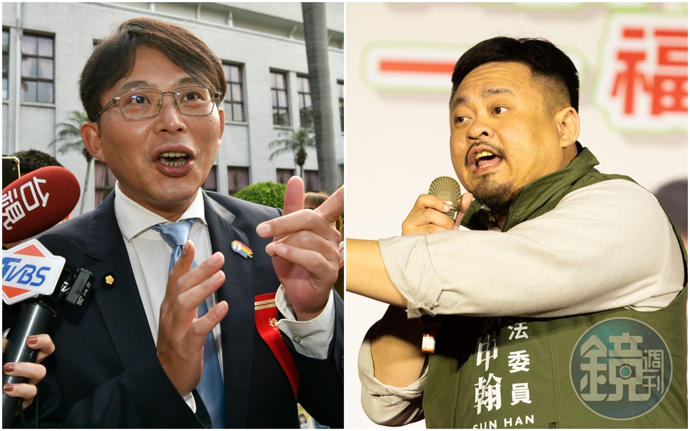 黃國昌（左）呼籲立法院在2月6日開議，洪申翰（右）點出這種要求就是「先射箭再畫靶」，直指黃要把他以外的人，硬貼上一個怠惰的汙名標籤。（合成照，本刊資料照）