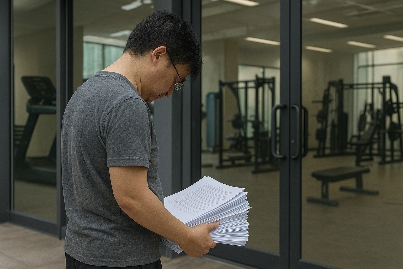 杭州一名男子聽了健身房銷售人員的話術，買了300年的會籍，想退費卻找不到人。（示意圖，ChatGPT生成）