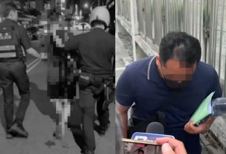 15歲少年偷開外公的休旅車出門，失控撞死3名無辜民眾，少年父親（右）深深鞠躬道歉。（翻攝畫面）