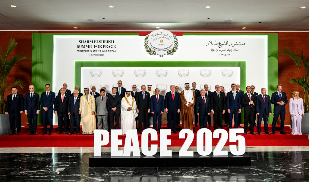 川普宣布簽署「加薩宣言」。（翻攝自白宮X）