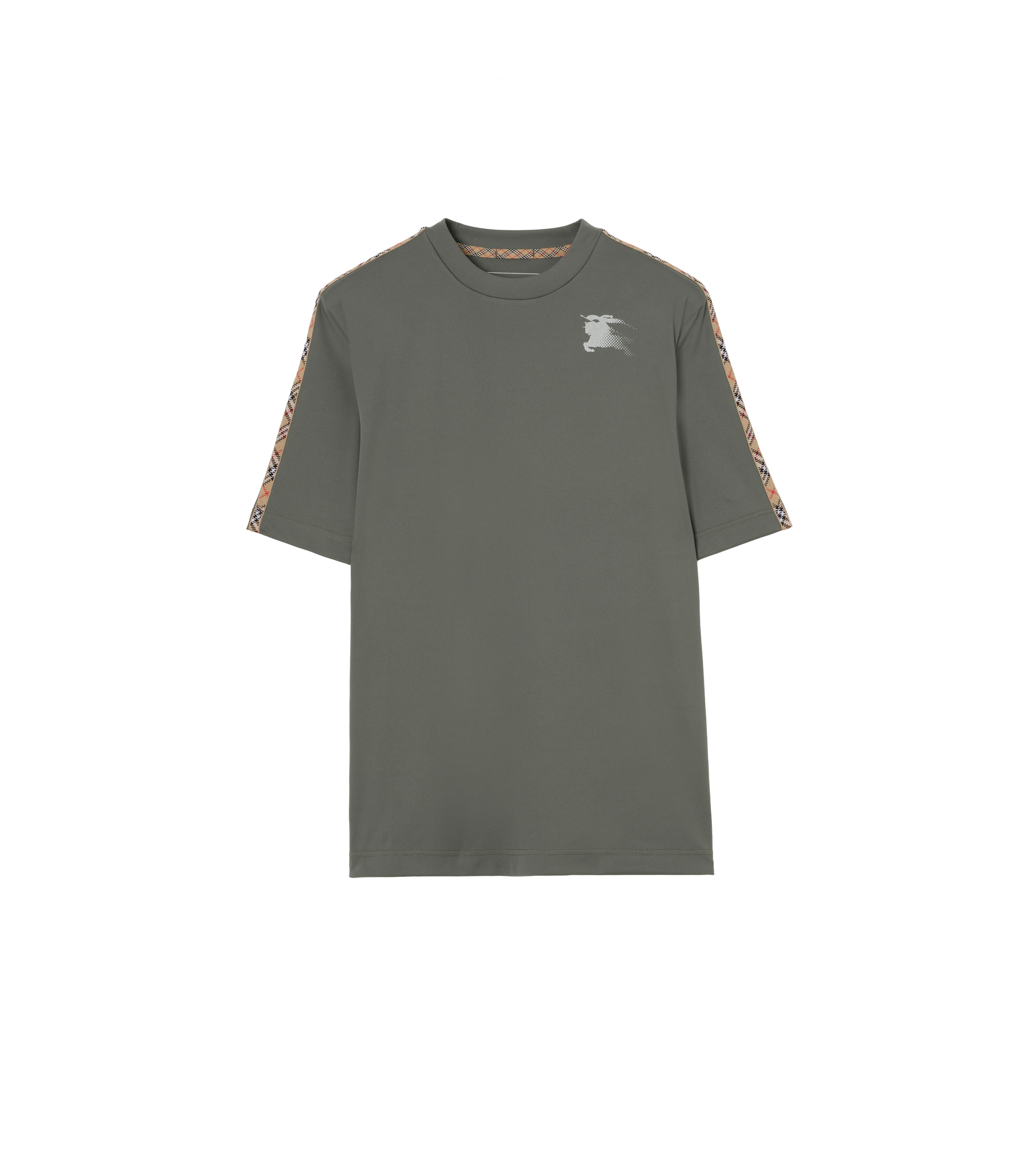 格紋裝飾平織T恤。NT$16,500（BURBERRY提供）