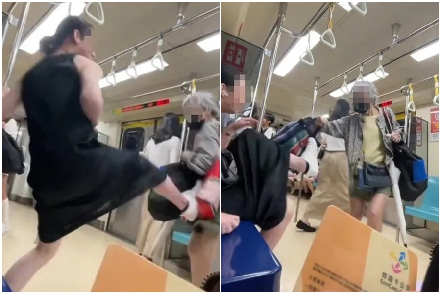 婦人先出手打人且被起底是慣犯，但因年輕人回擊，被警方認定「互毆」，違反社會秩序維護法。（翻攝自Threads＠queen7_910）