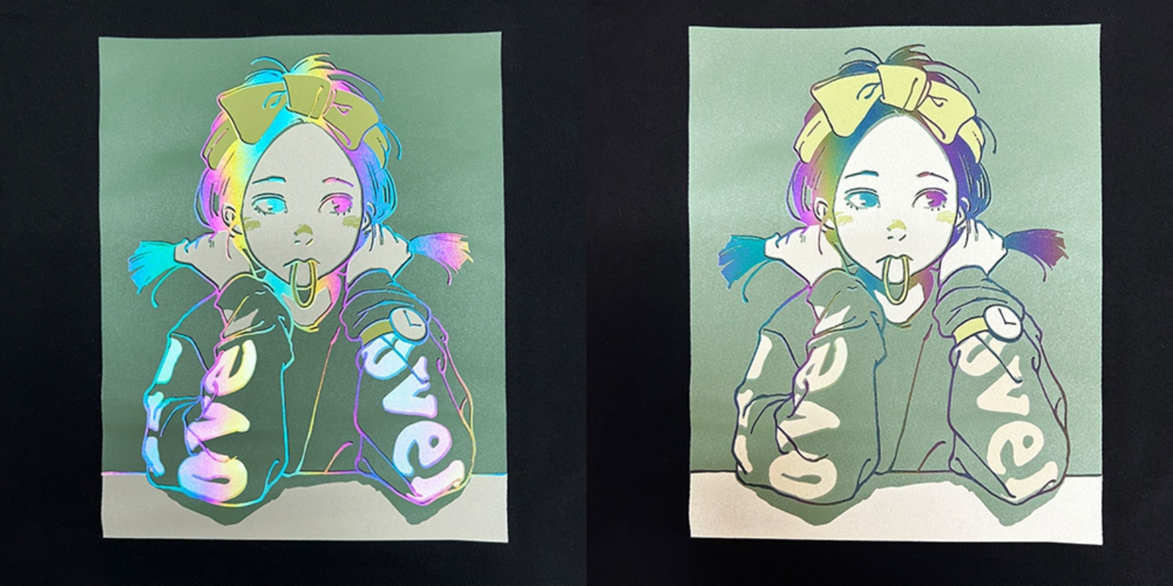 曾為YOASOBI繪製視覺的插畫家古塔Tsumi打造「Overprint x GEKIROCK」搖滾派隊台北限定tee。(yinhao提供)