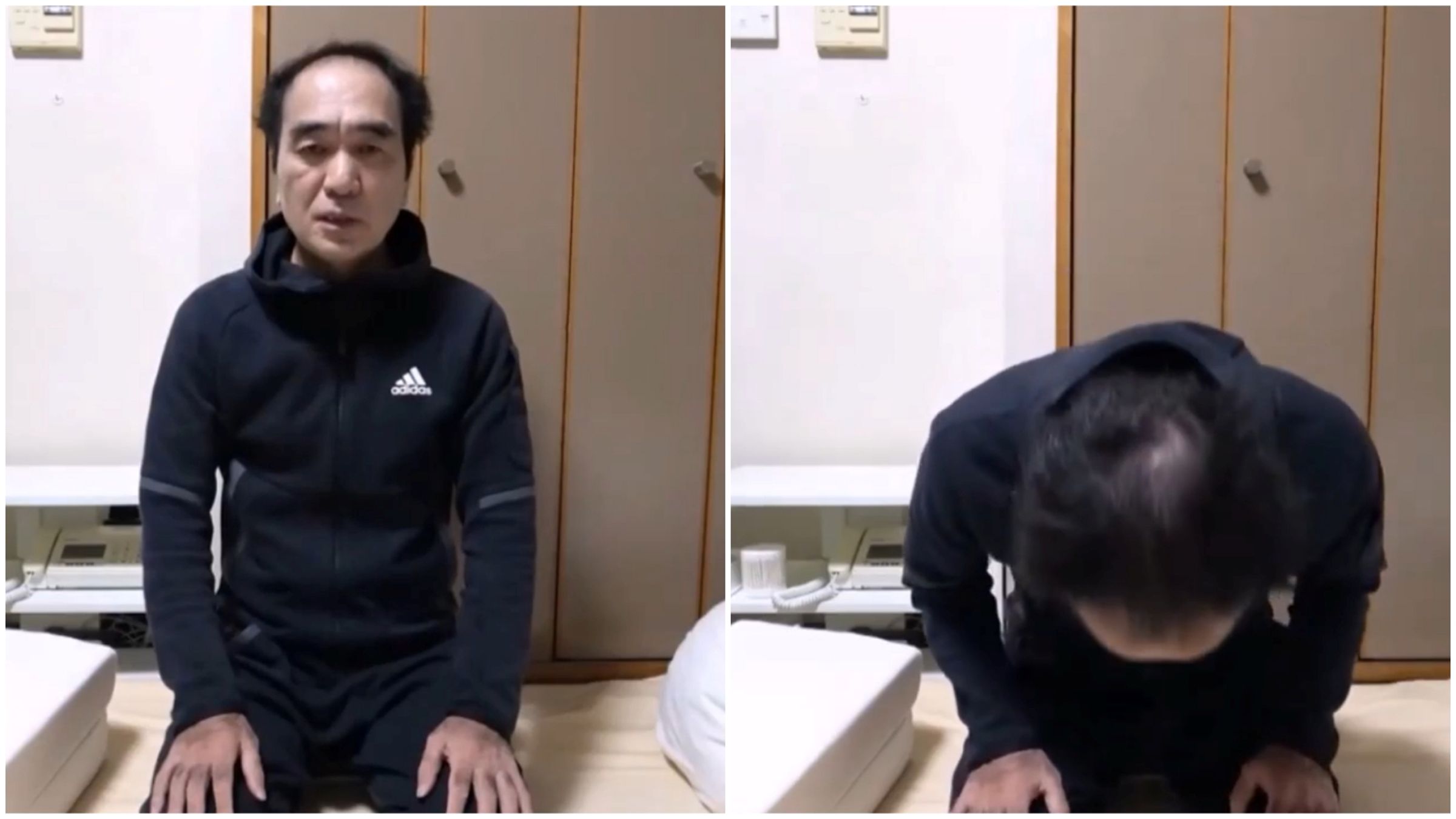 江頭2:50發布影片以「土下座」方式道歉。（翻攝X）