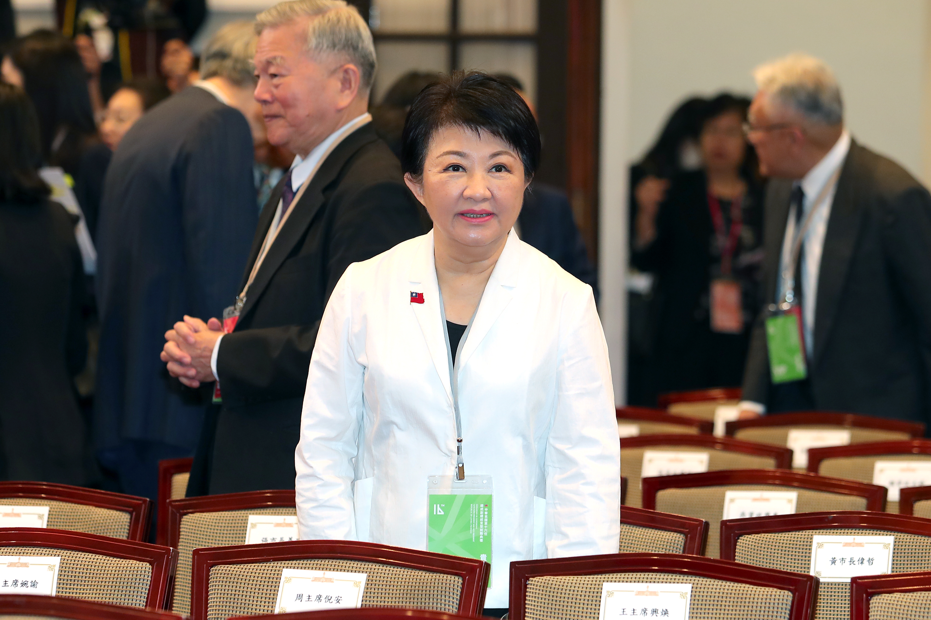 盧秀燕為了參加總統就職典禮，特地向中市議會總質詢請假。（台北市攝影記者聯誼會提供）