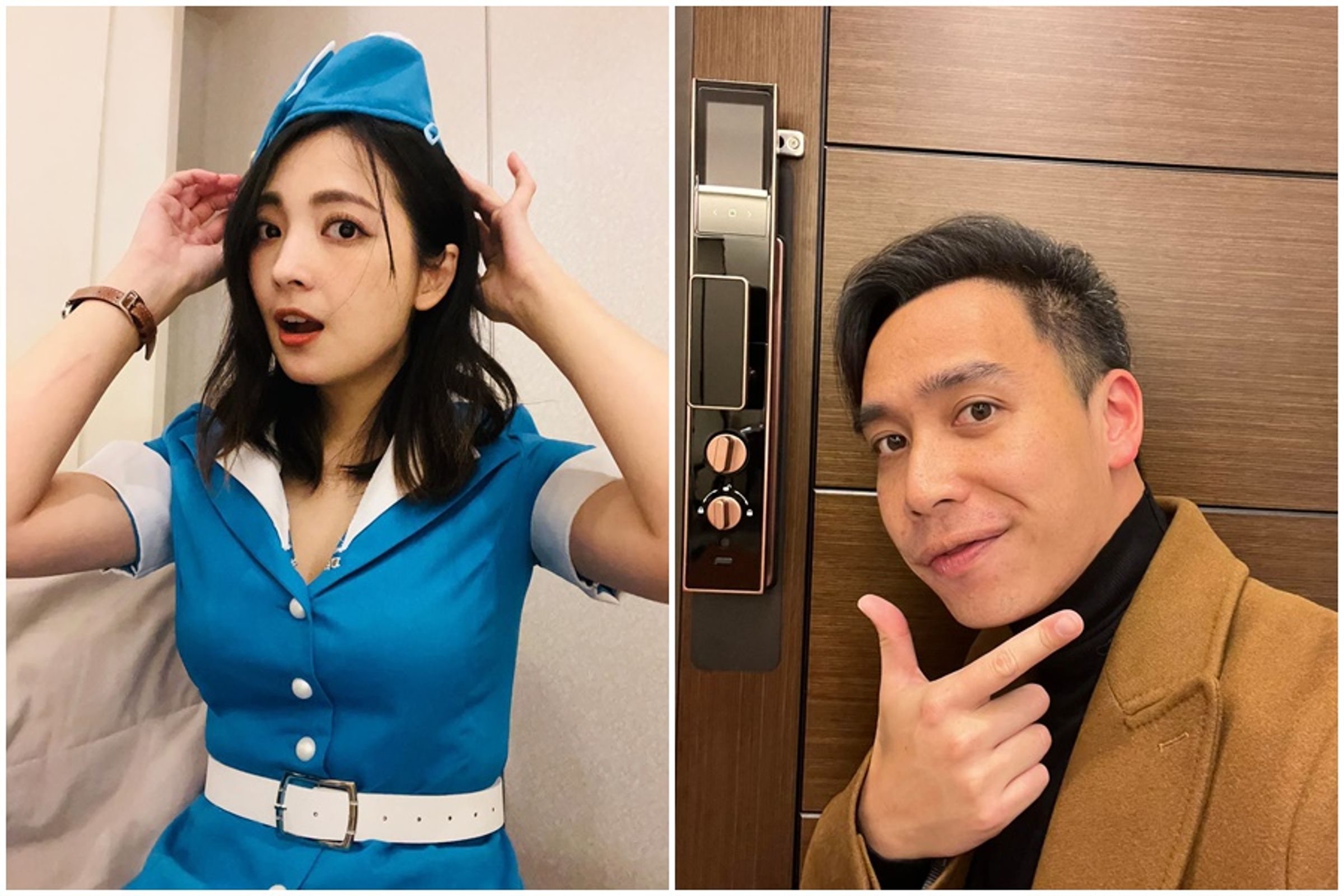 外界雖覺阿喜、無尊是「美女配野獸」,但女的緩頰自己才是野獸,男的是美女。(翻攝阿喜、無尊臉書)