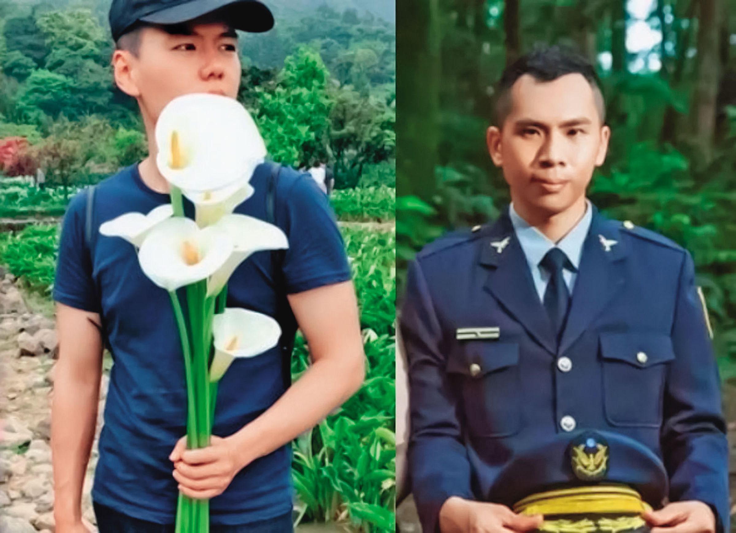新北三重員警黃瑋震(左)、土城清水派出所長劉宗鑫(右)於值勤時,遭吸食喪屍菸彈的駕駛人撞死殉職。(翻攝畫面)
