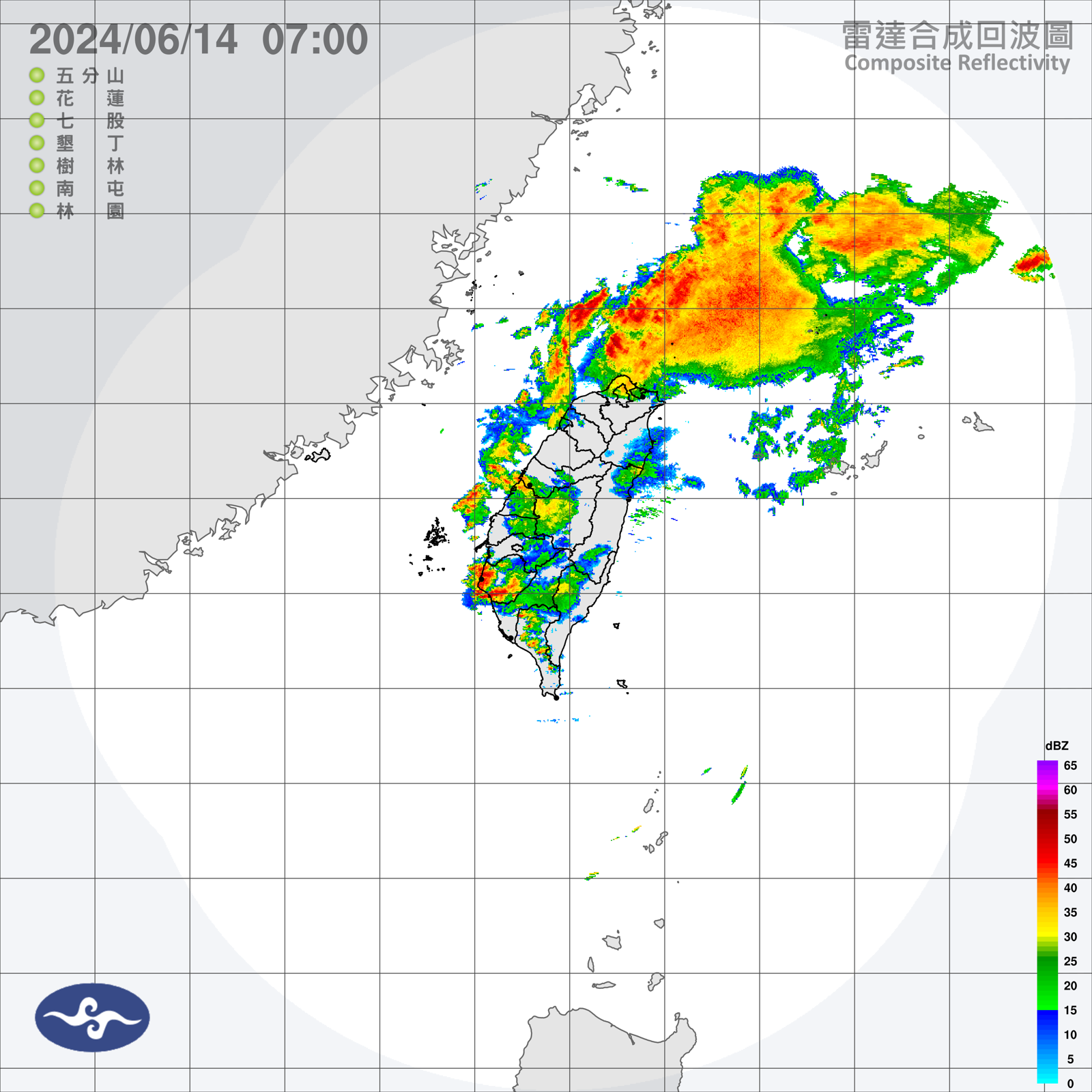 受到西南風影響，南部可能發生局部大雨，須留意雷擊和強陣風。（氣象署提供）