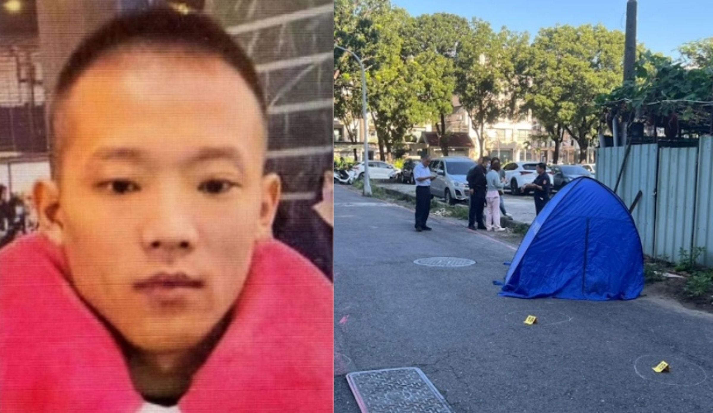 高雄16槍狙殺案，羅天義慘遭爆頭行刑，主謀范嘉榮（左圖）、槍手楊云豪雙雙逃亡中，而范嘉榮竟也是閃兵案人物。（翻攝畫面）