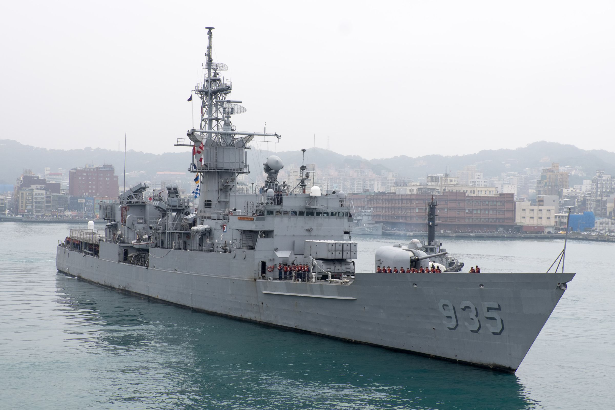 美國提供給台灣8艘「諾克斯級」軍艦之一的935蘭陽艦，曾守護台灣海疆近30年。（翻攝自維基百科）
