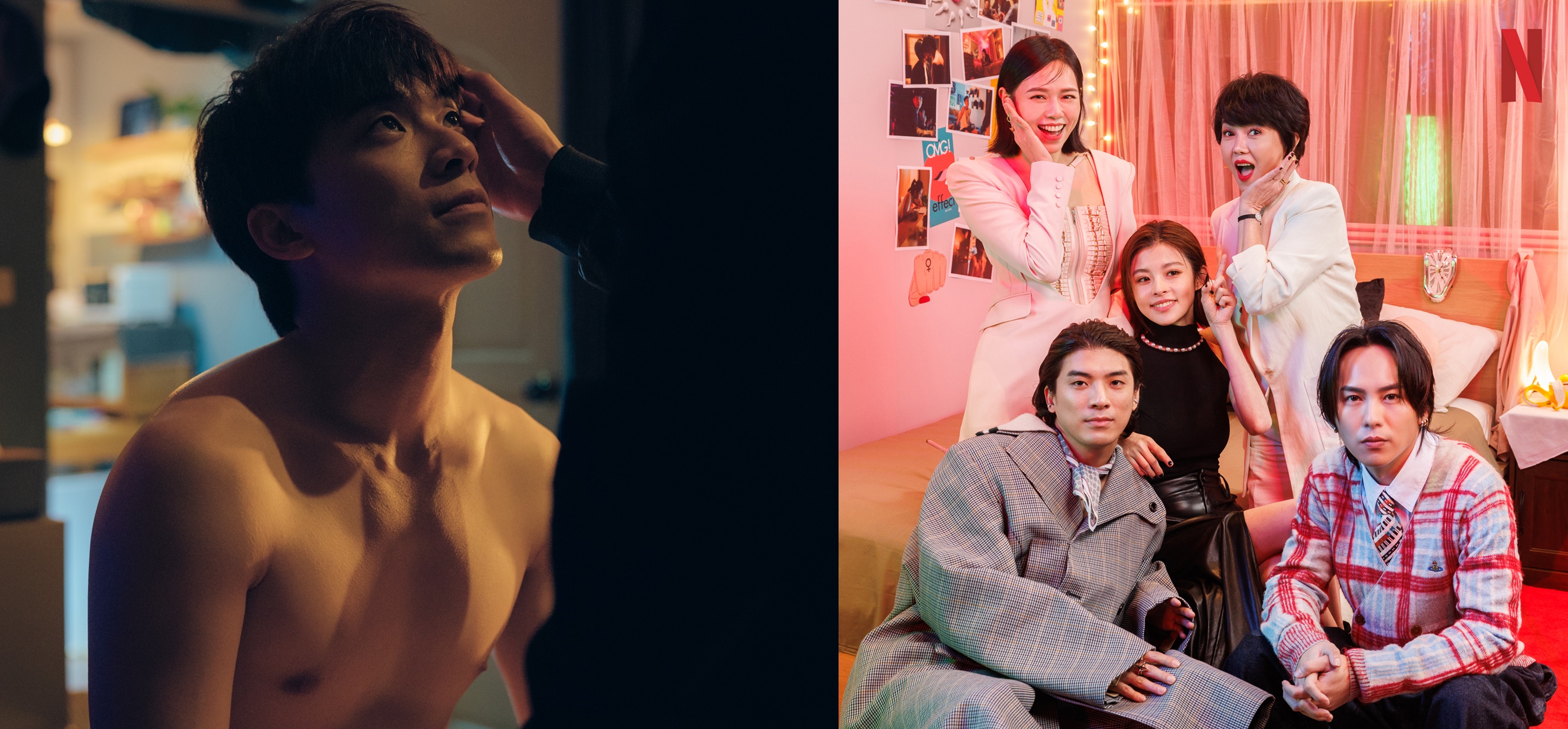 《愛愛內含光》上線48小時直衝Netflix台灣排行榜第一,林哲熹(左)也自爆理想型正是劇中巫建和飾演的「阿嶽」。(Netflix提供)