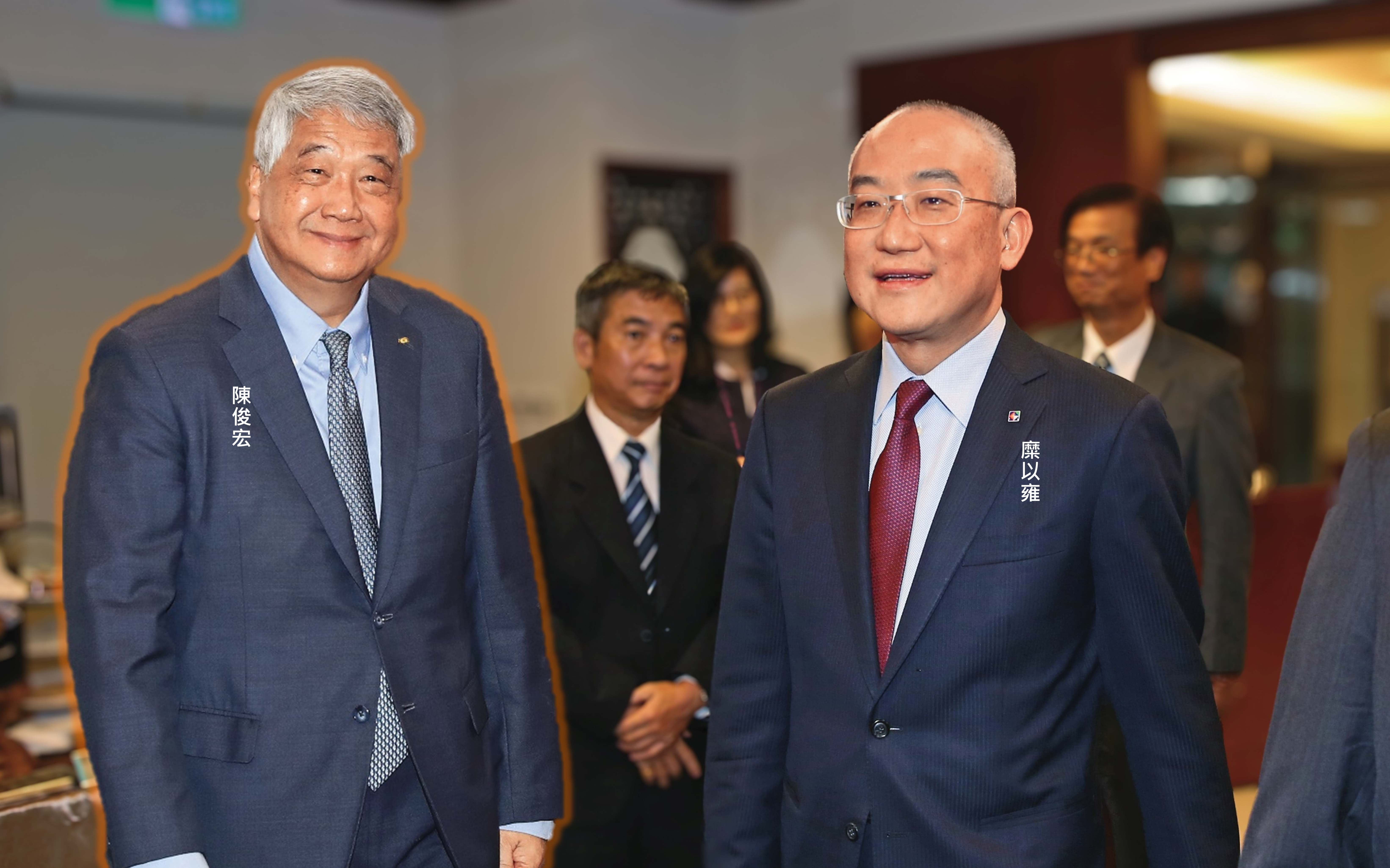 券商公會理事長陳俊宏（左）爭取續任，今年要再度對上凱基證副董座糜以雍（右）。