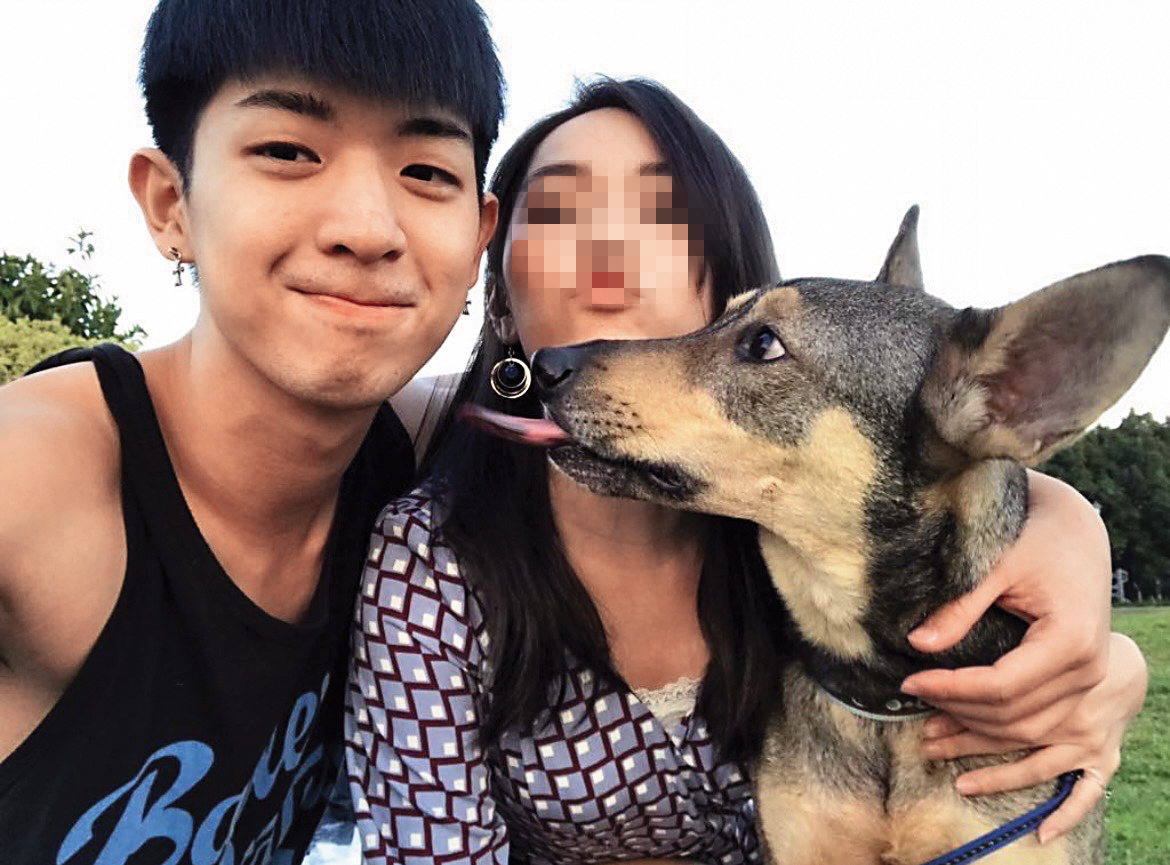 林亭翰（左）和前女友（右）交往多年，疑似因雨婷的關係而情變。（讀者提供）