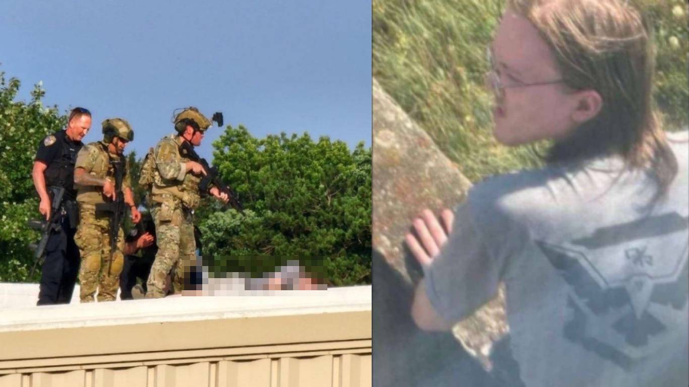 涉嫌暗殺川普的槍手身分及長相曝光。（翻攝自X@CollinRugg）