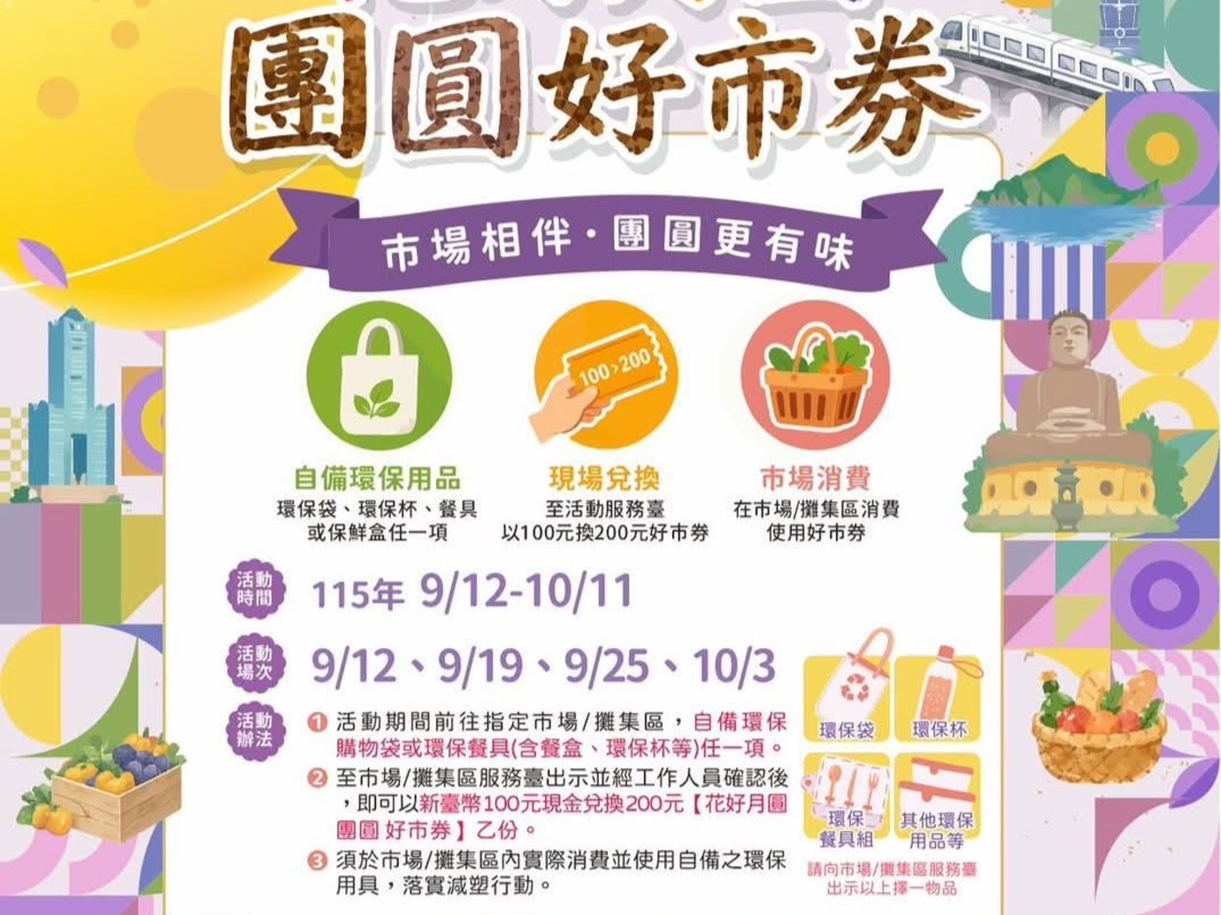 為迎接中秋採買熱潮,經濟部特別推出「團圓好市券」。(翻攝自臉書臺味好市.市場夜市通)