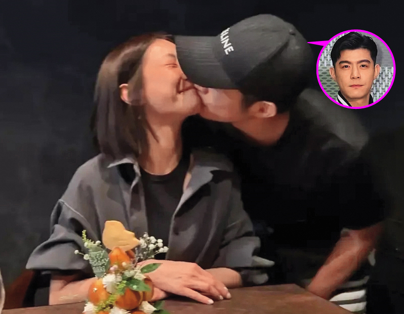 王柏傑（右）曾在謝欣穎（左）39歲生日時，高調po出親親照，如今已被刪除。（翻攝自王柏傑IG）