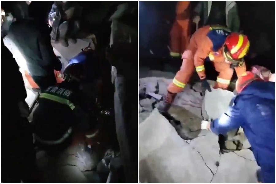 中國甘肅地震已造成111死，中國國家主席習近平指示解放軍和武警部隊要積極配合地方救災，最大限度減少人員傷亡。（翻攝自微博）