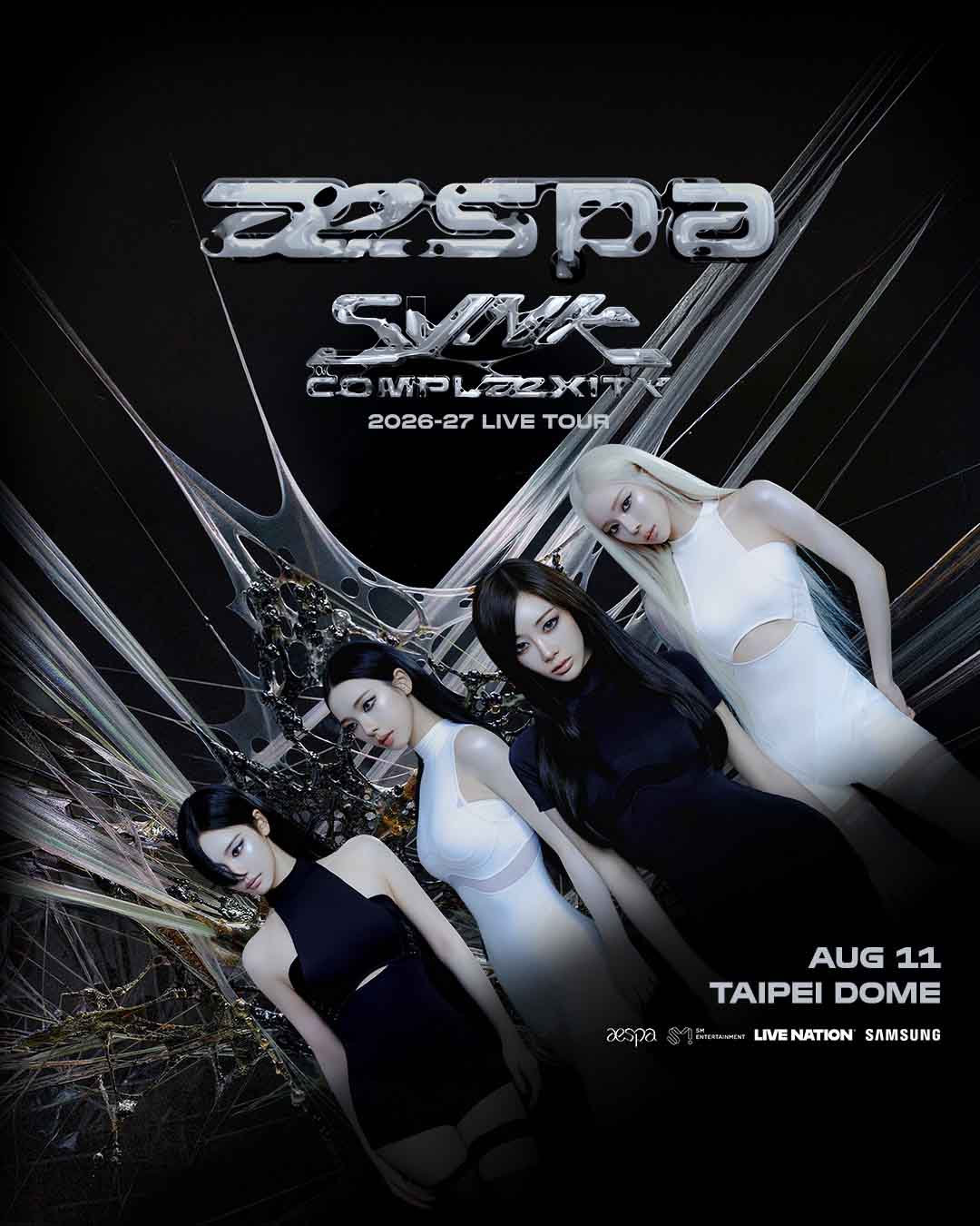 韓國女團 aespa大巨蛋演唱會於8月11日登場。(Live Nation提供)