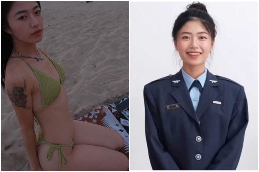 一名國軍正妹引發網友暴動。（翻攝自jyi__IG）