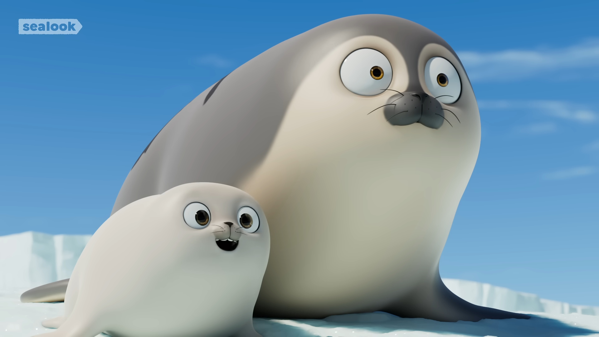 《海豹看看》中充滿各種不同樣貌的海報，其中小海豹（左）的設計靈感來自導演本身經歷。（翻攝自《海豹看看》YouTube畫面）