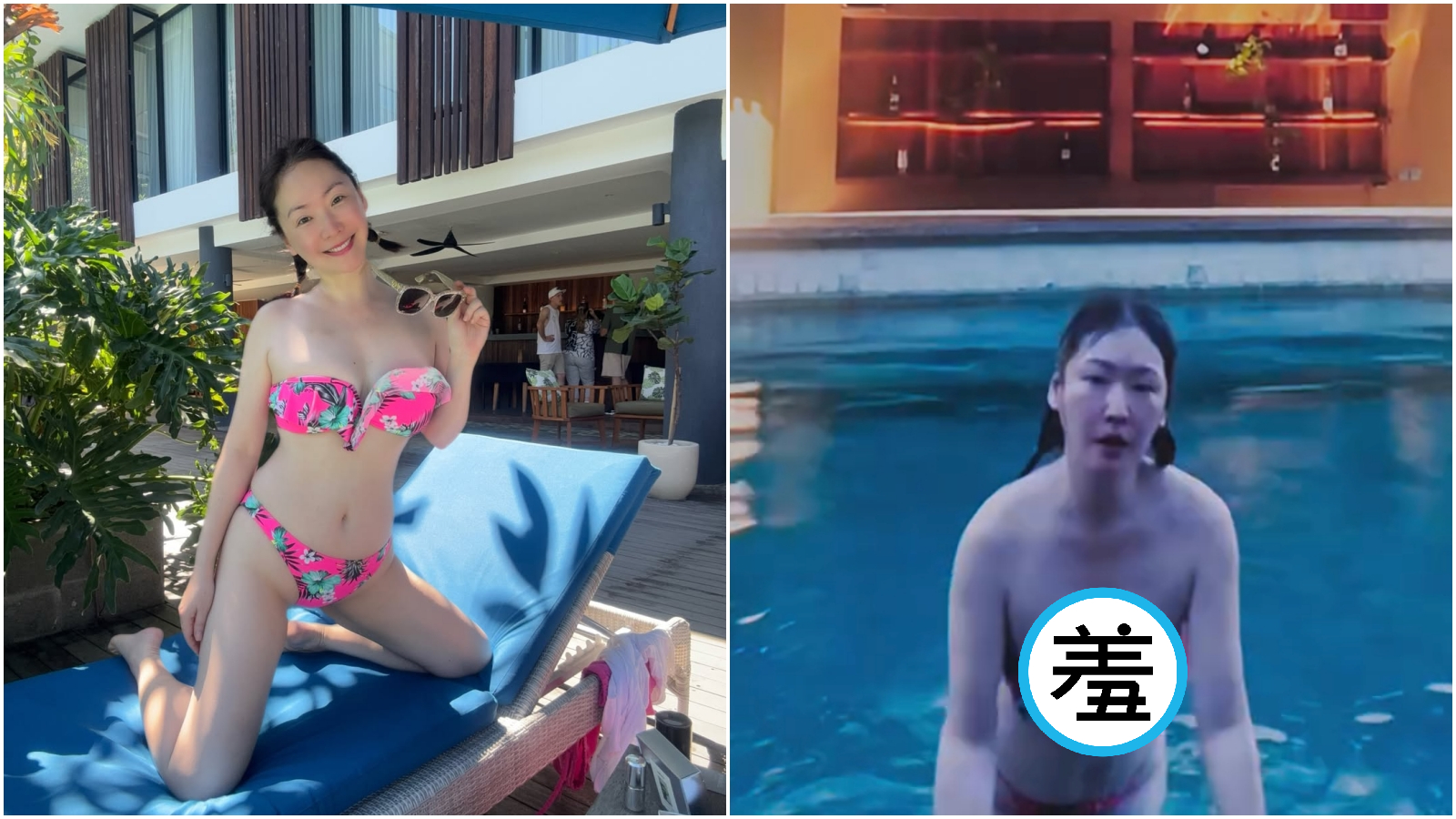 王俐人曬泳裝辣照，還展現游泳功夫。（翻攝IG@lisawanglijen）
