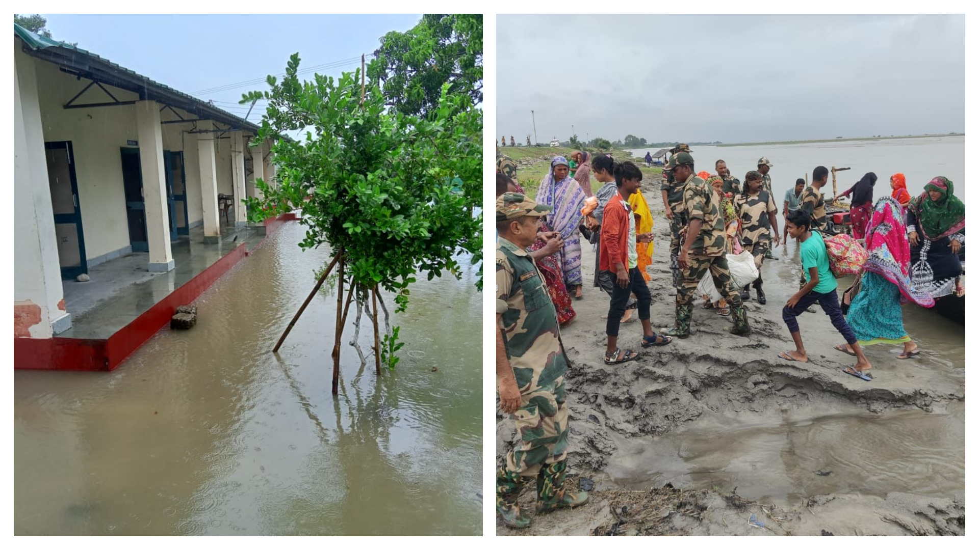 印度東北部錫金省因暴雨引發山洪。(翻攝自X @BSFNBFTR)