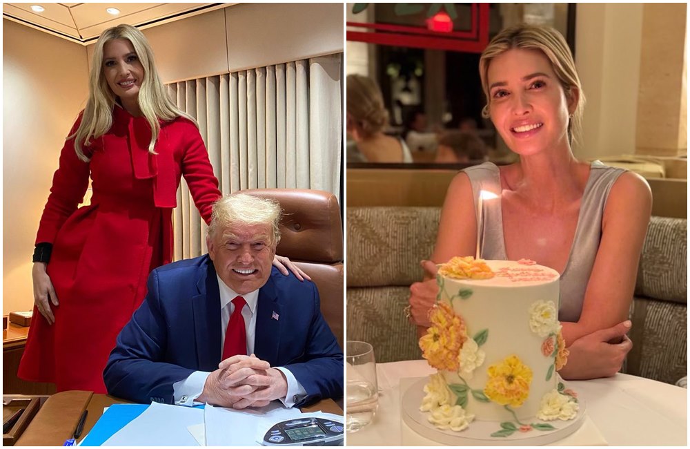 伊凡卡上月底過43歲生日，過去人們常看到她幫父親川普助選（左圖），但今年她始終未參與助選活動。（翻攝Ivanka Trump IG）