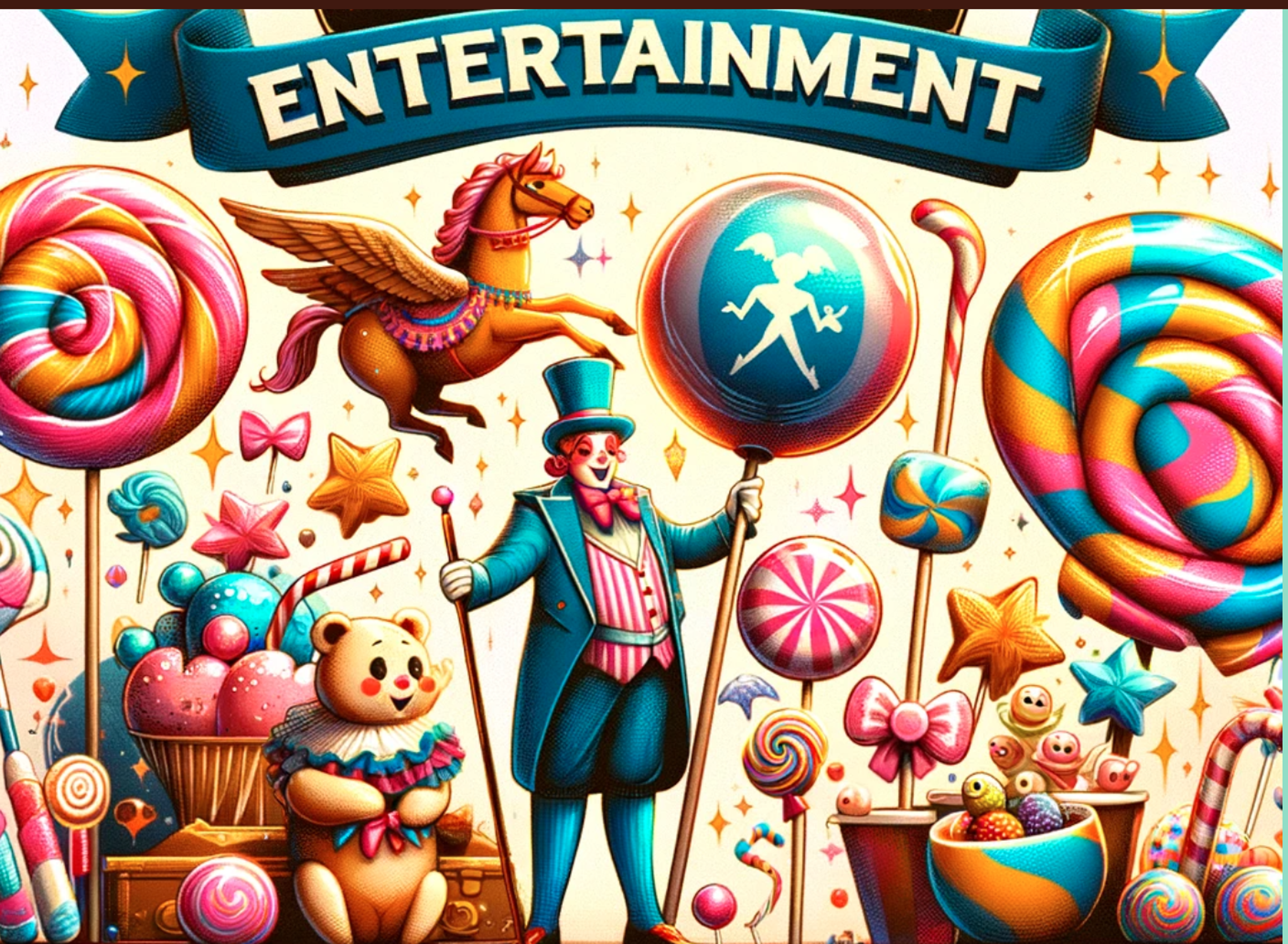 展覽海報充滿了糖果、還有旺卡會跟大家互動。(翻攝自Wonka Chocolate Experience官網)