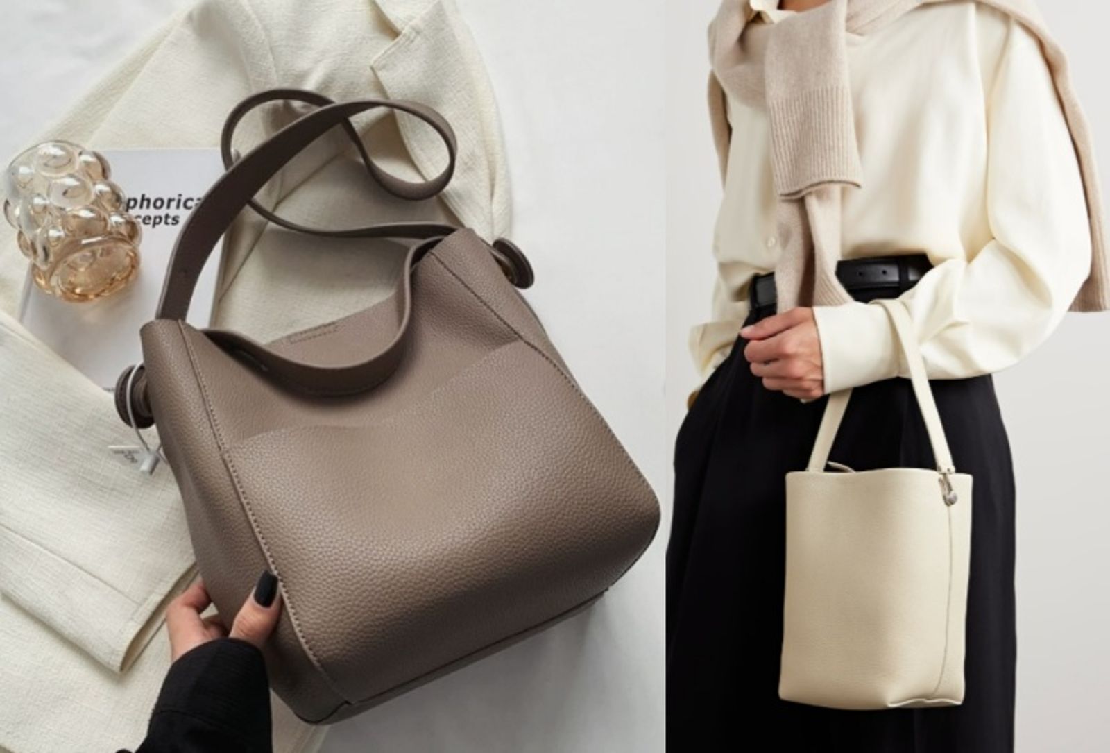 歐美刮起的Anti-It Bag風潮,主打簡約時髦。(instagram @dory.uu_store / net-a-porter)