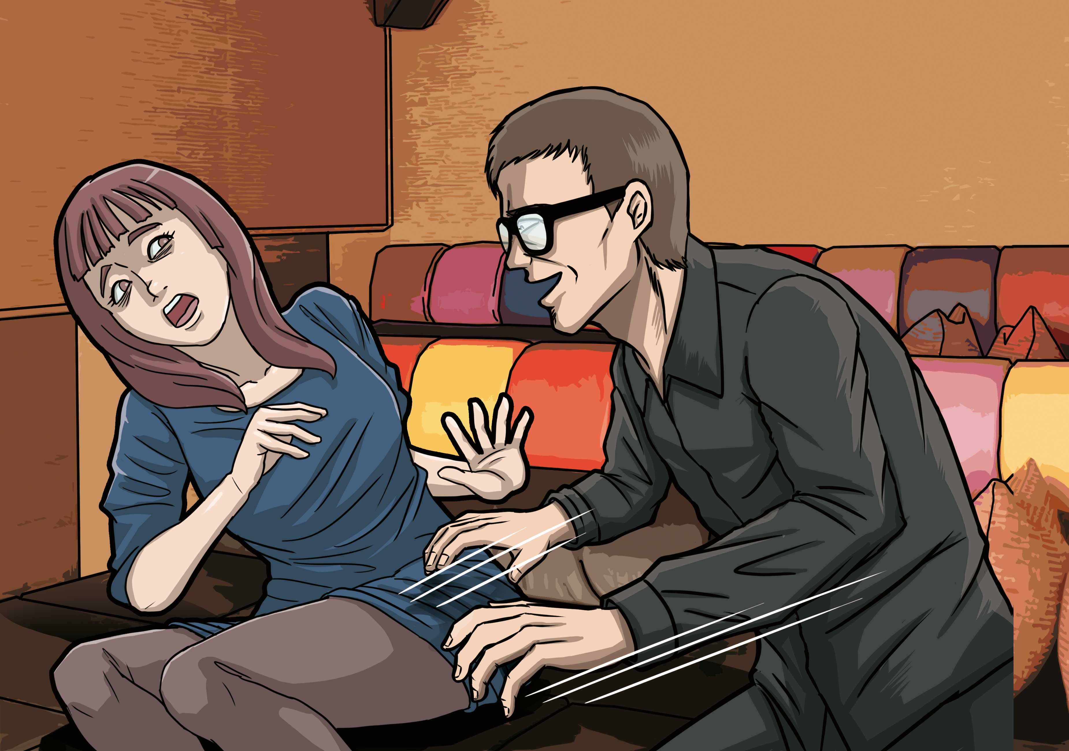 蔡明宏（右）被控在西門町U2電影館猥褻女同事，檢方已另行分案調查中。（示意畫面）