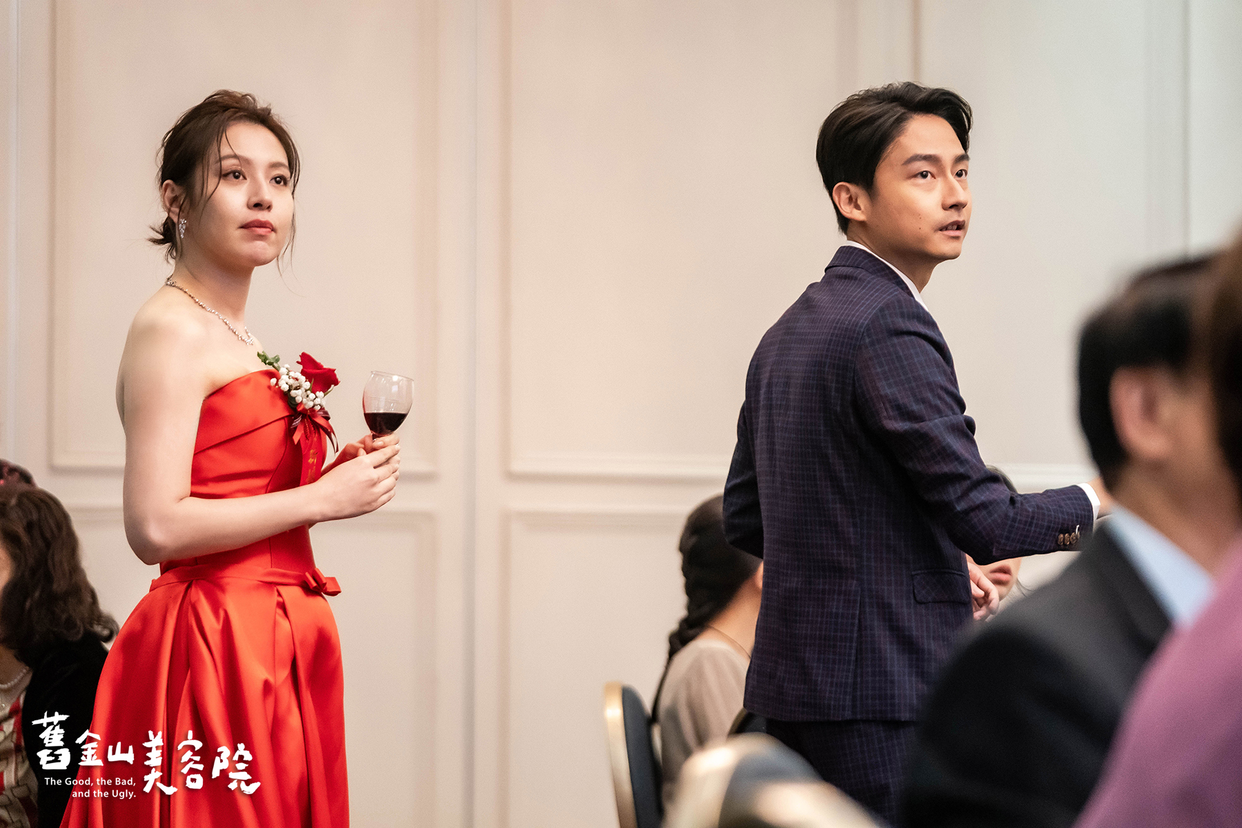 林鶴軒(右)與劉品言婚禮 出現意想不到的轉折。（TVBS提供）