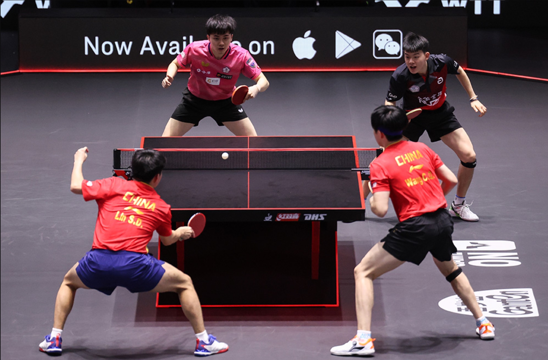 林昀儒、高承睿組合在決賽中，不敵王楚欽、林詩棟組合，最終奪下本屆男雙亞軍。（翻攝自WTT官網）