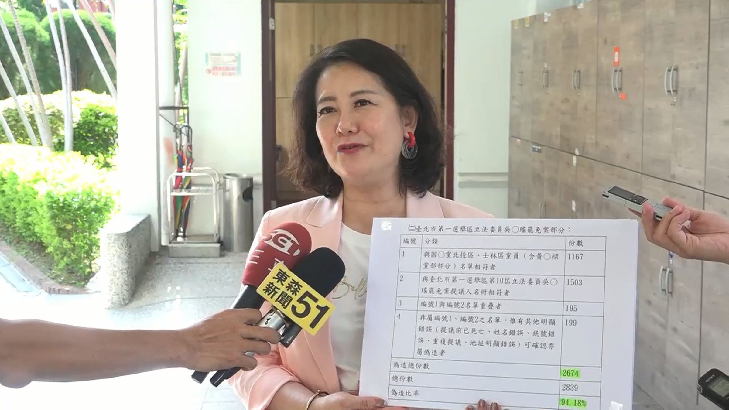 吳思瑤談到發現罷免她的真實連署僅165份時,不禁苦笑出來。(翻攝畫面)