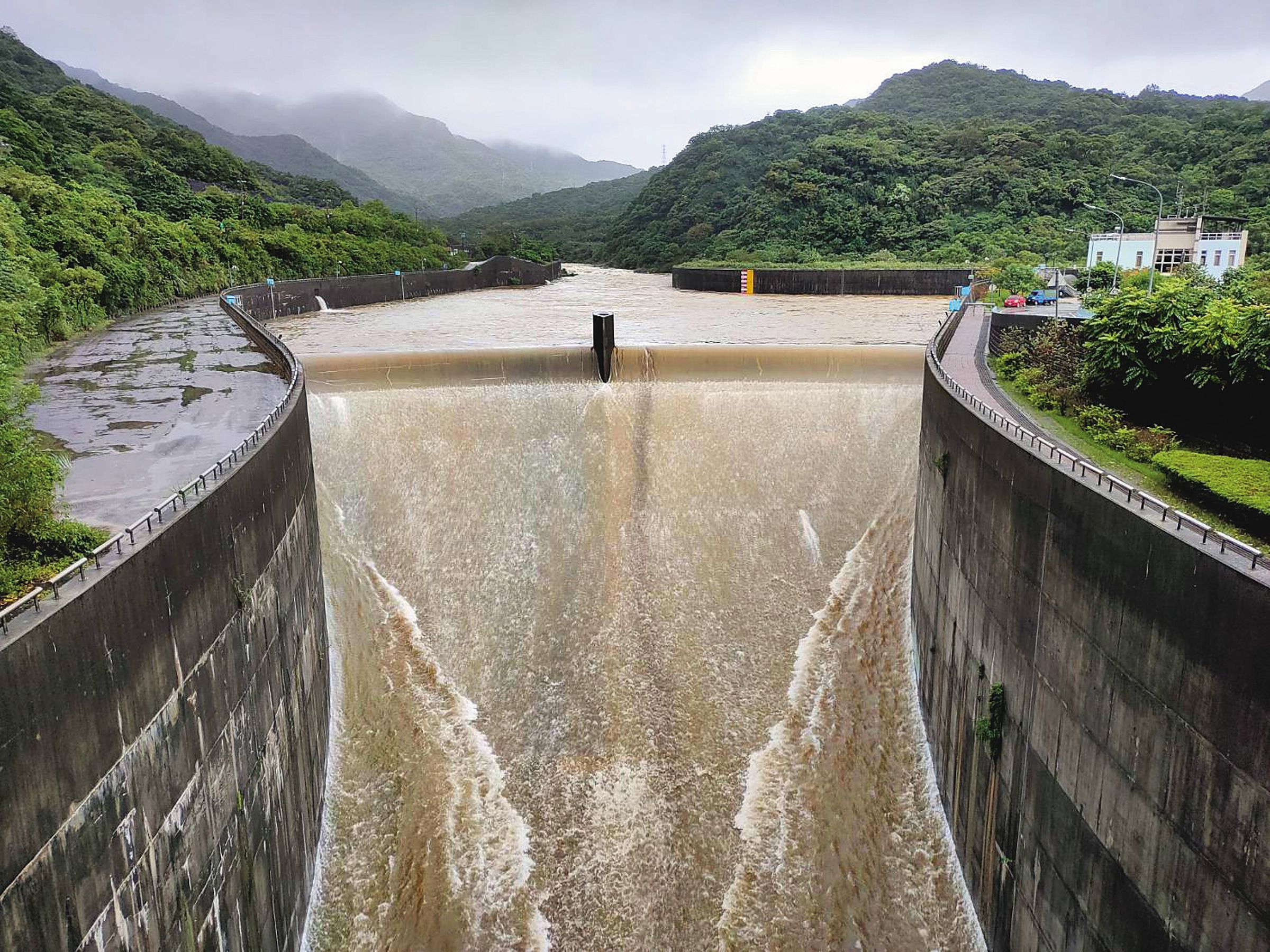 員山子分洪道最大分洪量為1310秒立方公尺，可抵擋200年頻率洪水。（翻攝經濟部水利署官網）