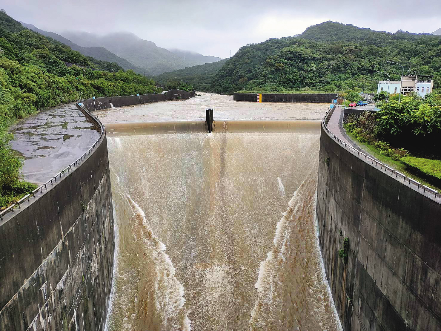 員山子分洪道最大分洪量為1310秒立方公尺,可抵擋200年頻率洪水。(翻攝經濟部水利署官網)