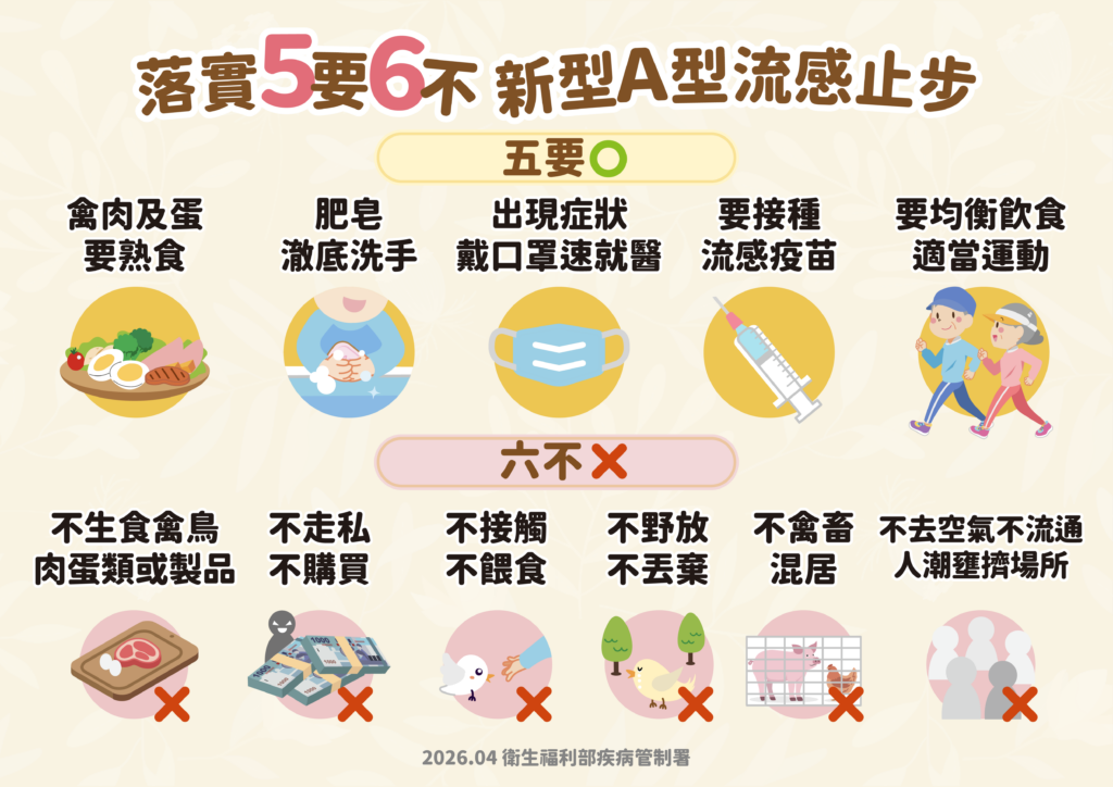 疾管署提醒五要六不要。(疾管署提供)