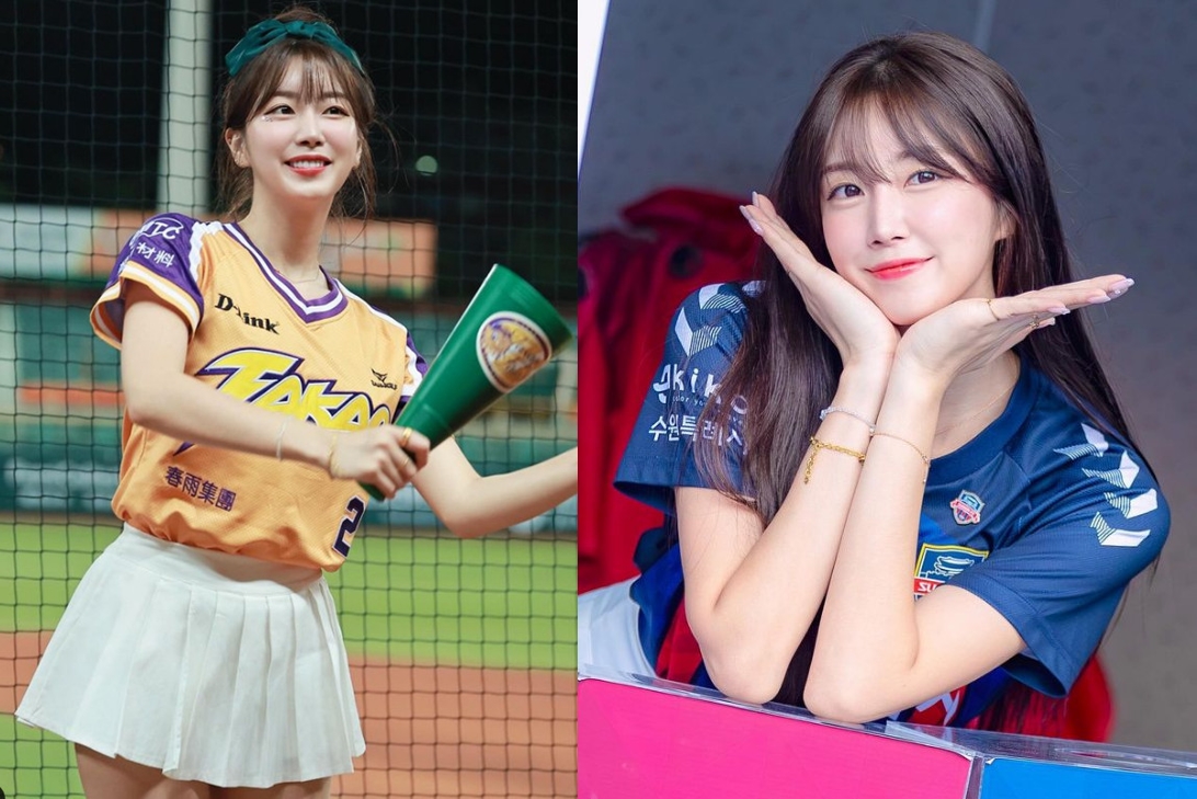 啦啦隊女神安芝儇長相甜美，皮膚白皙。（翻攝IG@wlgus2qh）