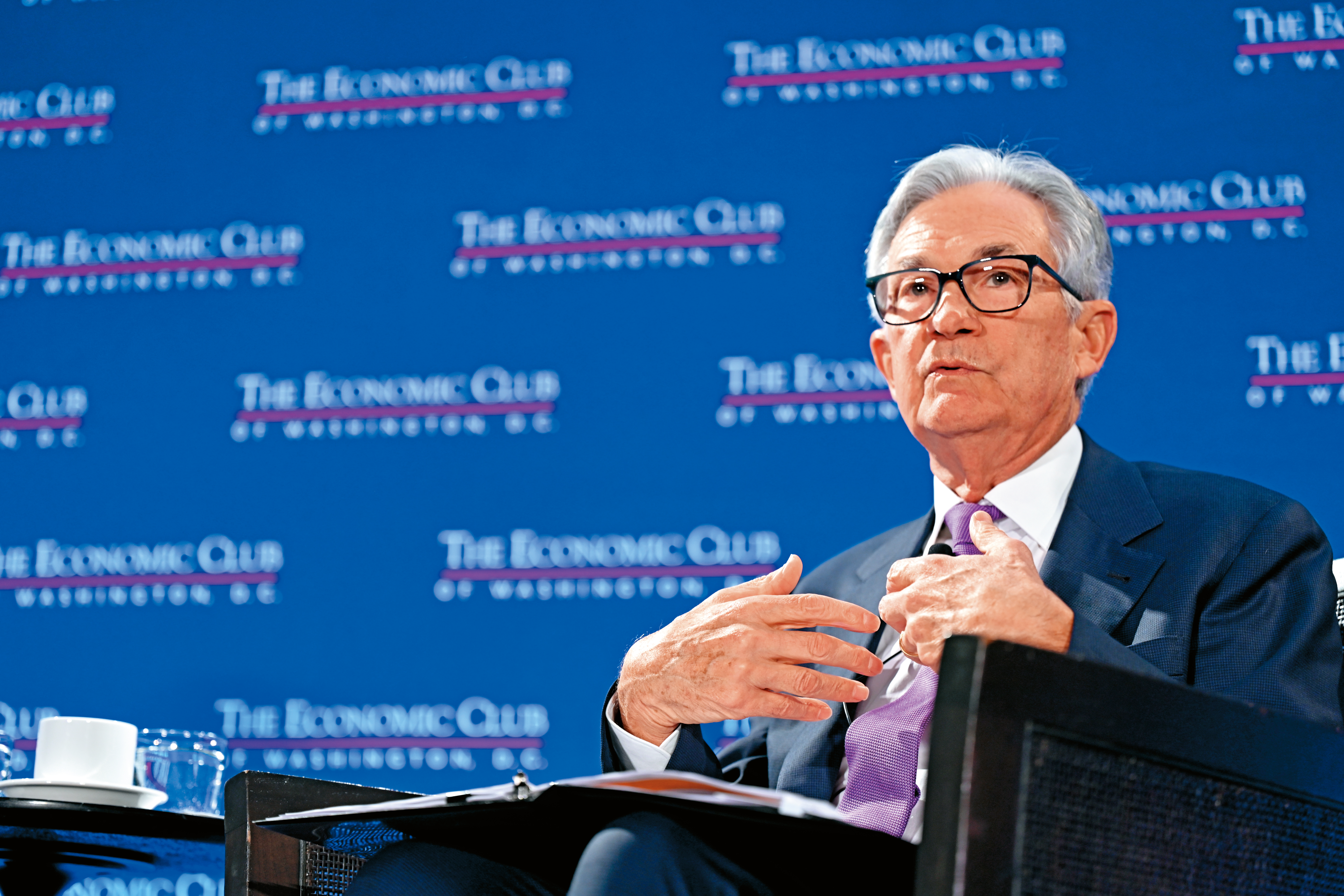 聯準會主席鮑威爾上週演說中提到，公債殖利率上升，已讓金融狀況明顯收緊。（聯準會提供）