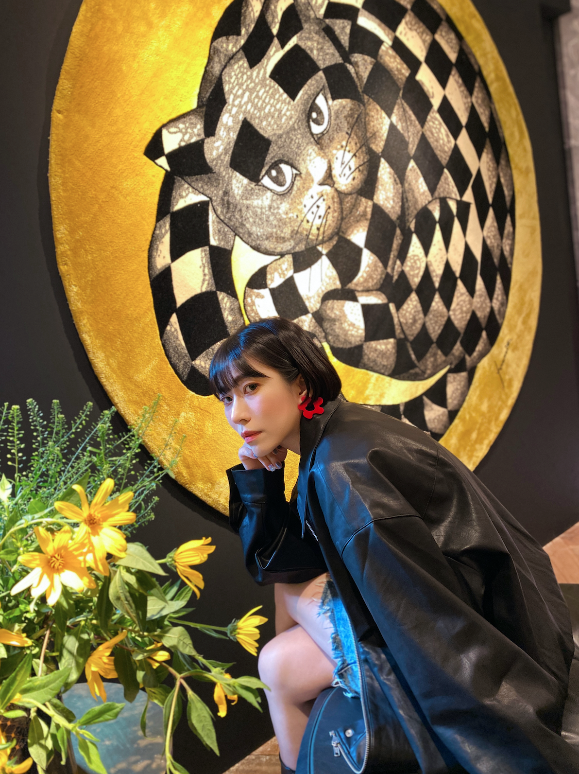 哈雷蜜出席選品店CLUB DESIGNER舉辦的FORNASETTI下午茶藝術展。（哈雷蜜提供）