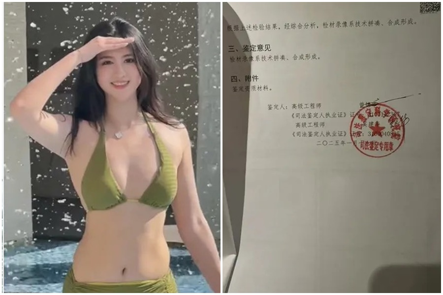 中國抖音有190萬粉絲的車模葉凱薇，去年爆出爆出性愛影片，4日發文闢謠。（翻攝自葉凱薇抖音）