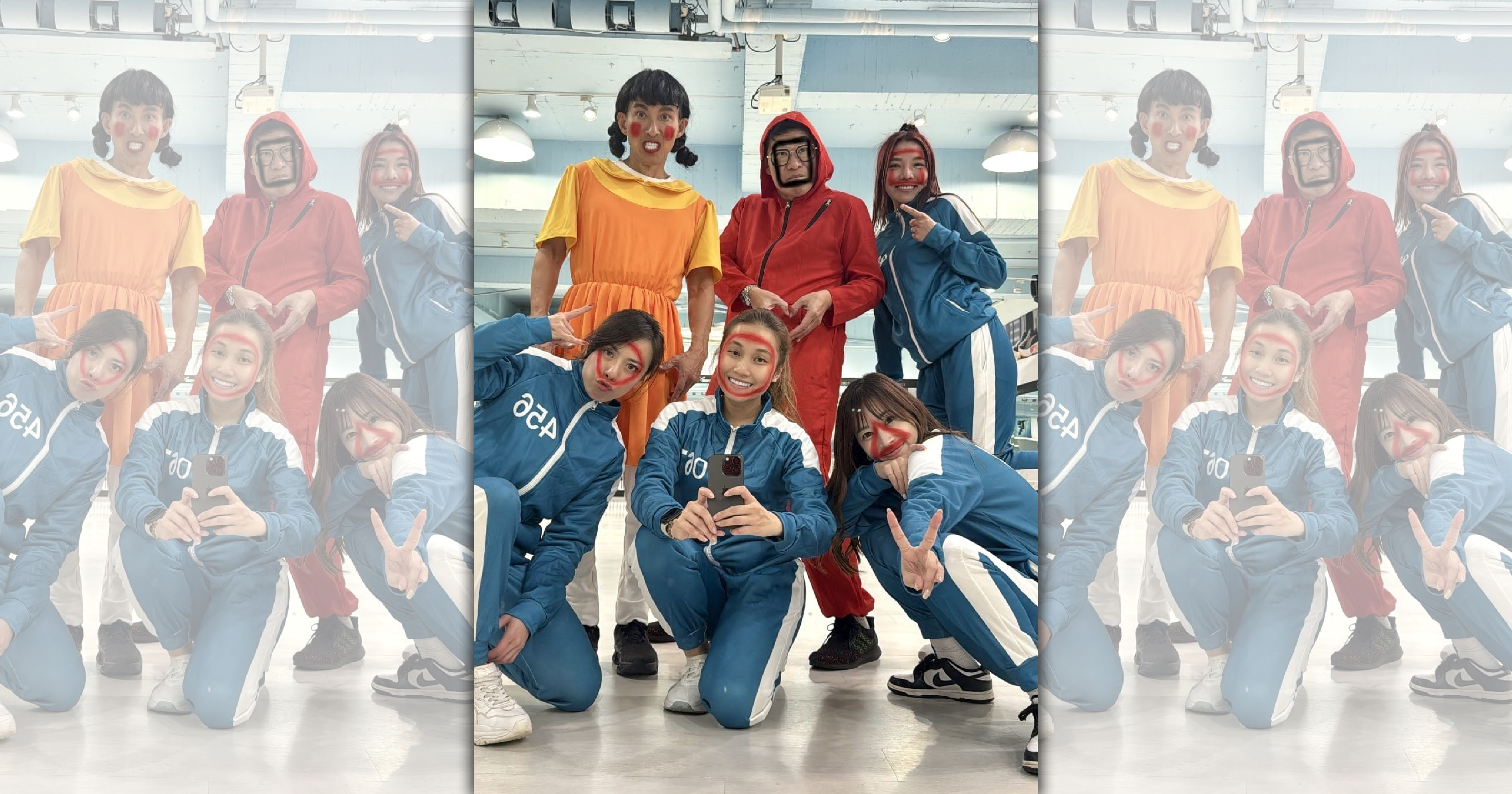 《魷魚遊戲2》熱播，潘若迪睽違3年再度穿上英熙戲服，並找來好友馬力歐助陣拍影片。（艾迪昇提供）