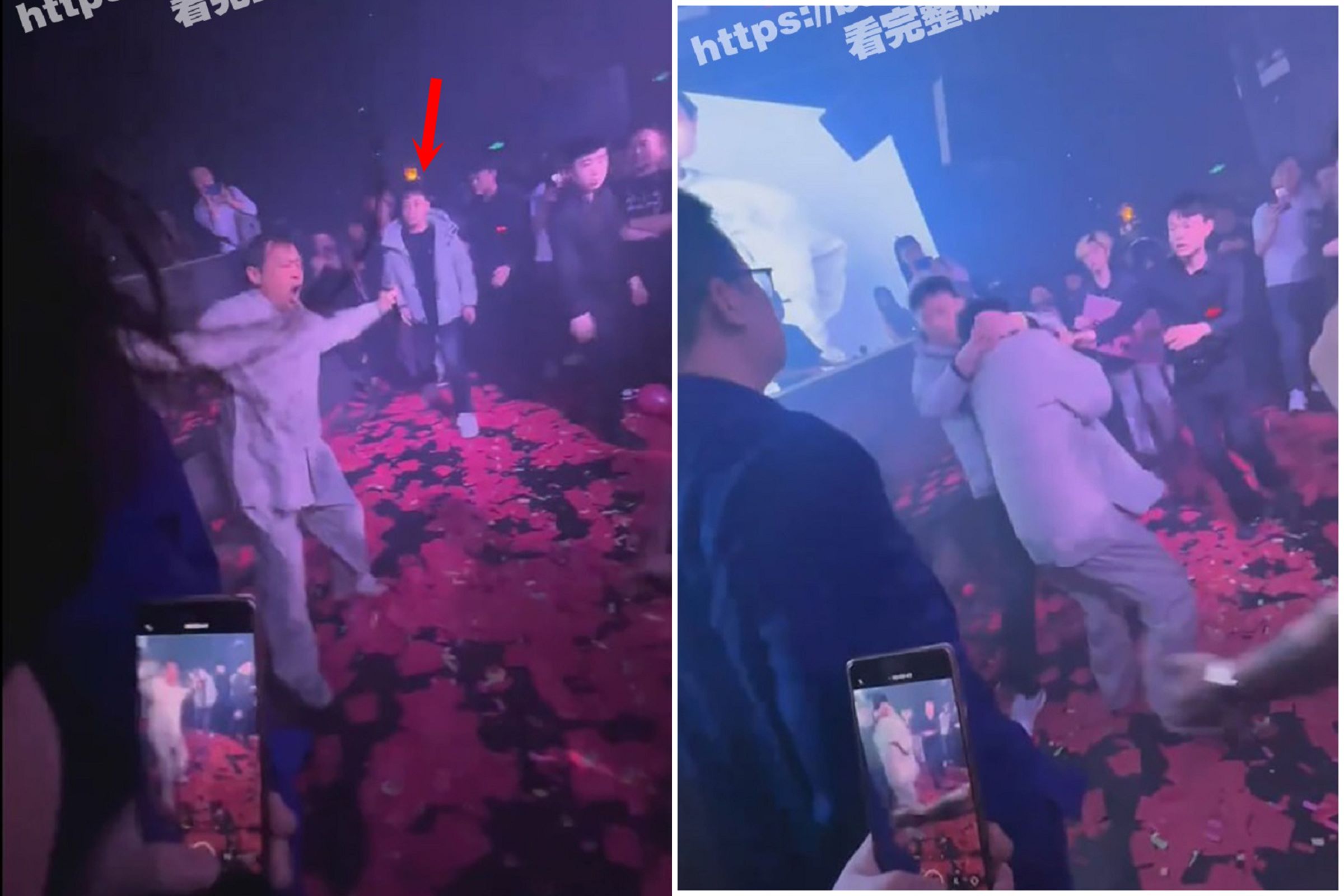 年輕人不講武德!馬保國赴夜店表演「閃電五連鞭」,慘遭突襲擒頭鎖喉。(翻自《吃瓜網》)