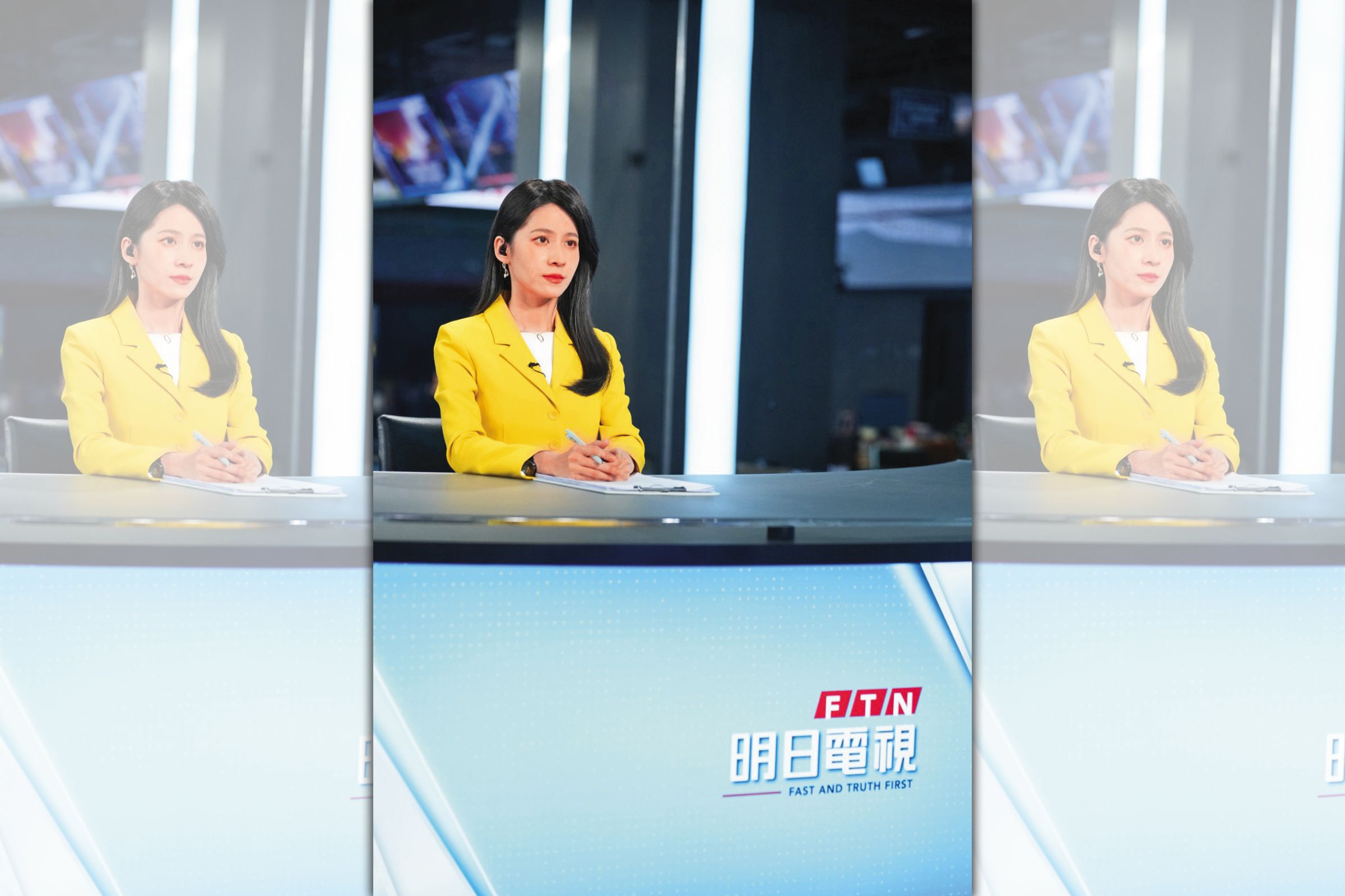 連俞涵在《零日攻擊》扮演明日電視台的新聞主播。（牽猴子提供）