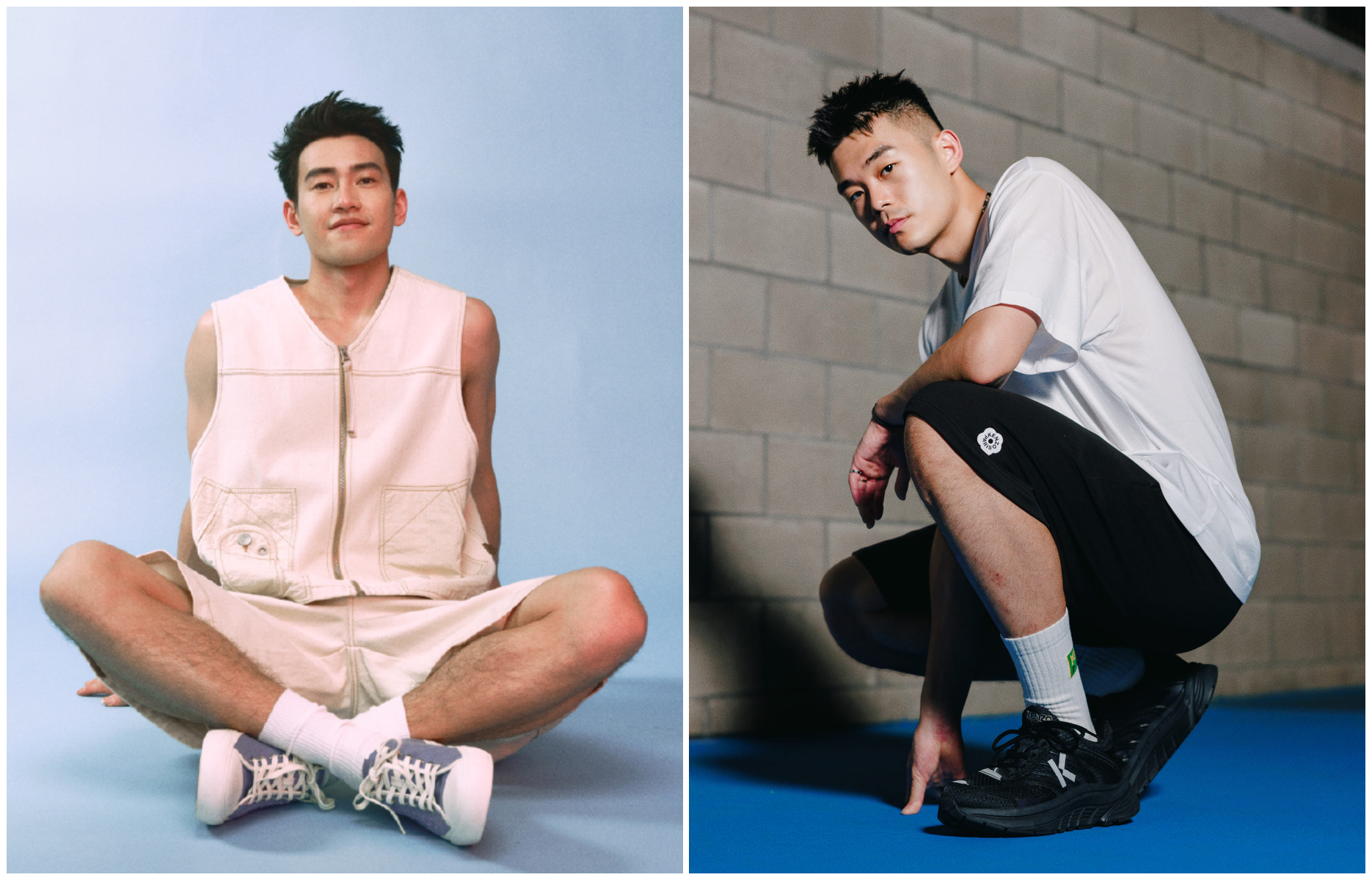 王昶（左圖）被網友讚很帥，王齊麟（右圖）給出神回覆。（翻攝王昶微博、王齊麟臉書）