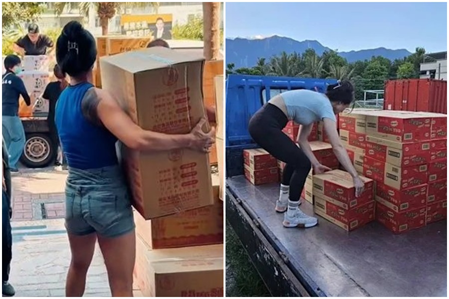 真人版神力女超人被網友認出是健力金牌國手方慧玲。（翻攝自Threads@aon620609授權）