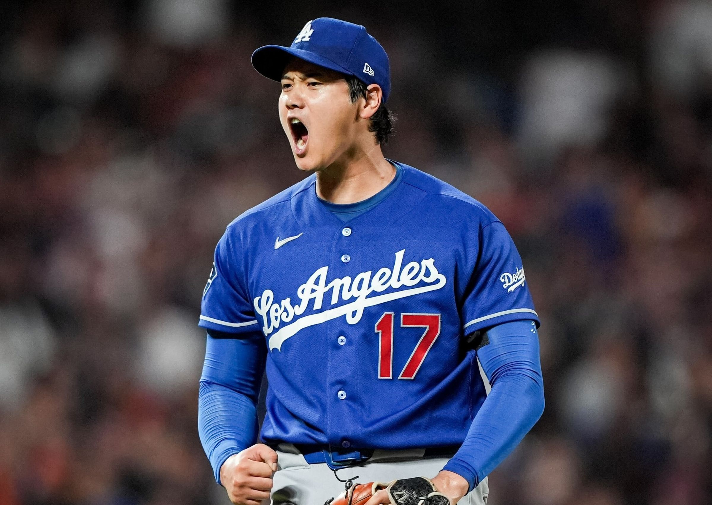 大谷翔平是出名的投打二刀流。（翻攝自X@Dodgers）