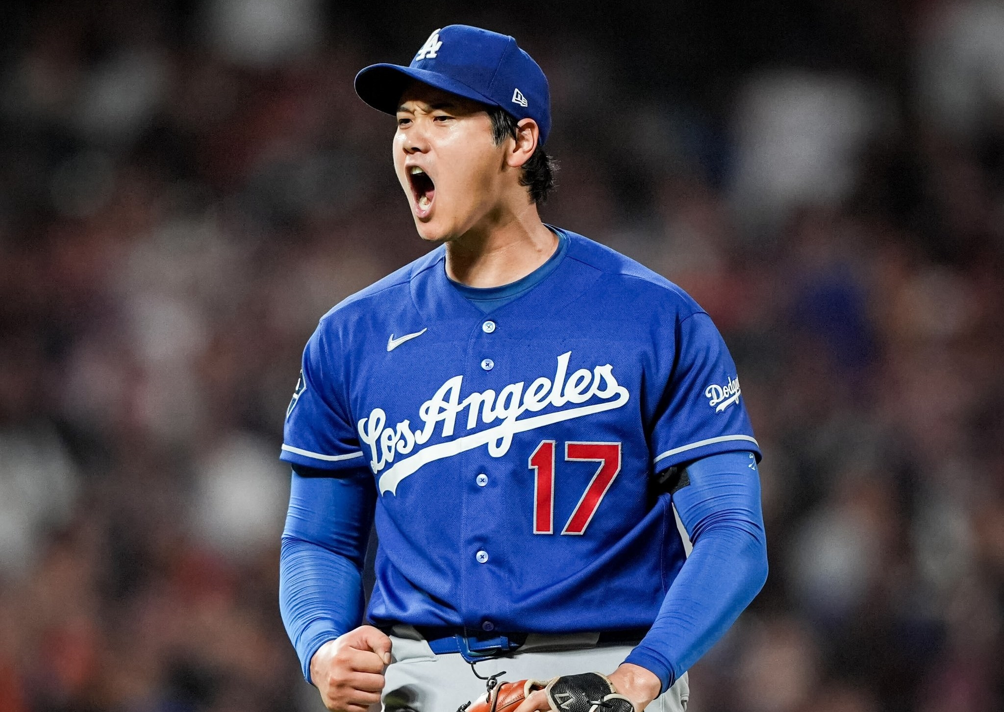 大谷翔平是出名的投打二刀流。（翻攝自X@Dodgers）
