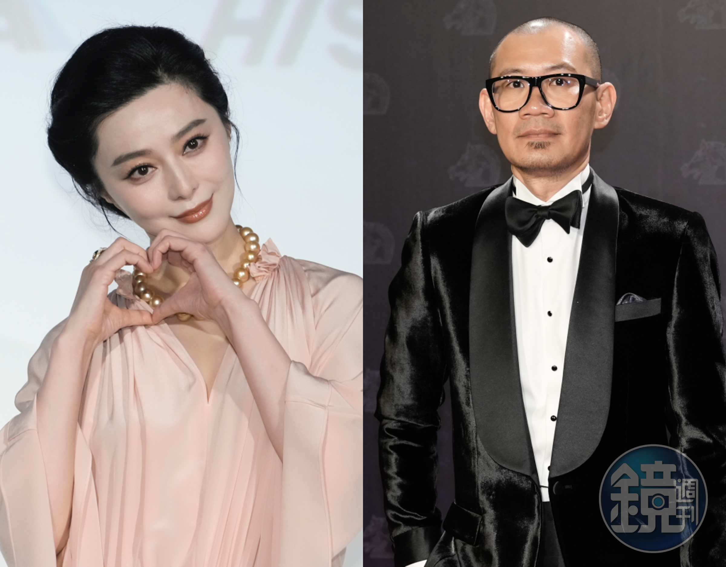 范冰冰（左）人在某個地方工作，但表示萬一得獎了，導演張吉安（右）可以打電話給她連線。（東方IC、鏡週刊攝影組）